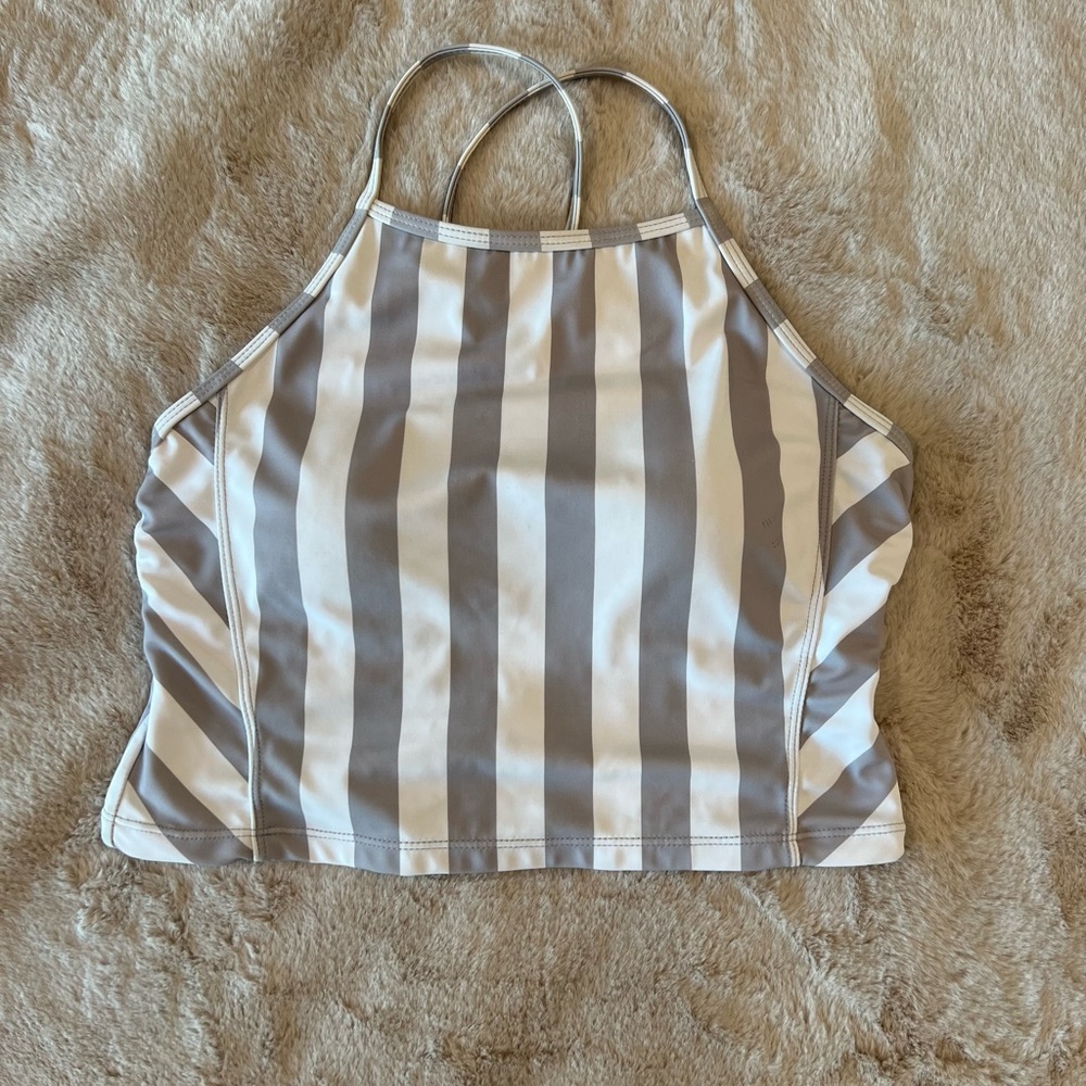 Nani Swimwear - Gray Striped high neck top - S